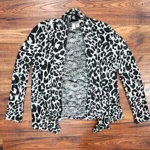 Forever 21 Junior's Animal Print Long Sleeve Open Sweater Casual Cardigan Small
